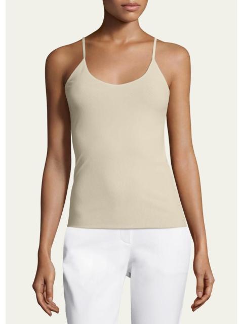 Lafayette 148 New York Mesh Jersey V-Neck Tank