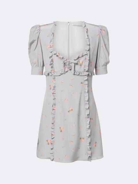 Alessandra Rich Floral silk crêpe de chine minidress