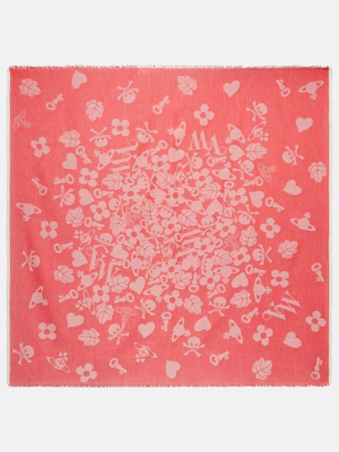 Vivienne Westwood VW Icons cotton, wool, and silk scarf