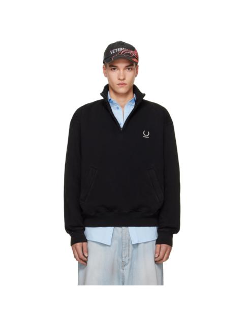 VETEMENTS Black Quarter-Zip Sweatshirt