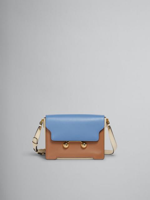 Marni LIGHT BLUE, LIGHT BROWN E WHITE LEATHER TRUNKAROO MEDIUM SHOULDER BAG