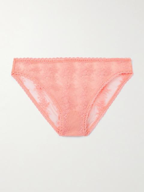 ERES Fleur Du Sel Embroidered Stretch-tulle Briefs