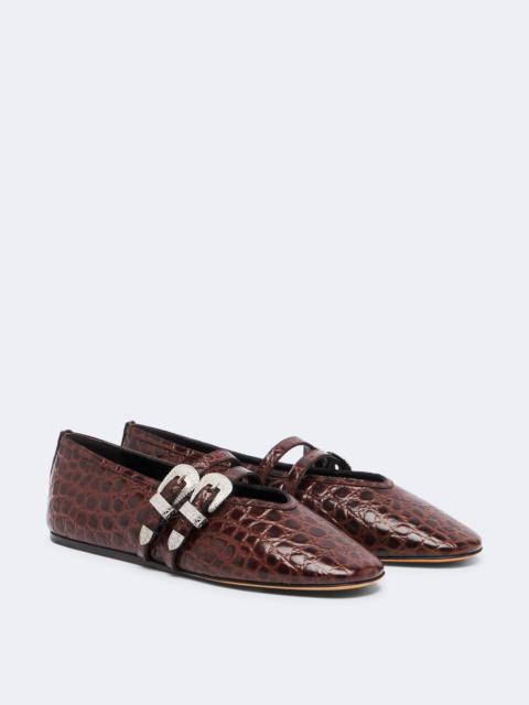 LE MONDE BÉRYL Claudia croc-effect leather ballet flats