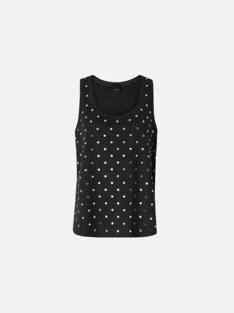 PINKO MESH VEST TOP WITH MIRROR DETAIL