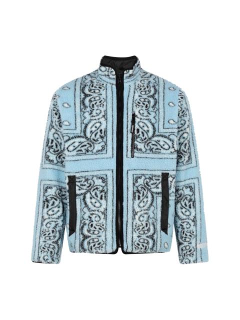 bandana-print reversible fleece jacket