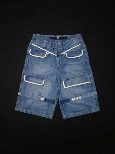 Other brands Marithe + Francois Girbaud - Vtg Marithe Francois Girbaud Spell Out Straps Baggy Shorts