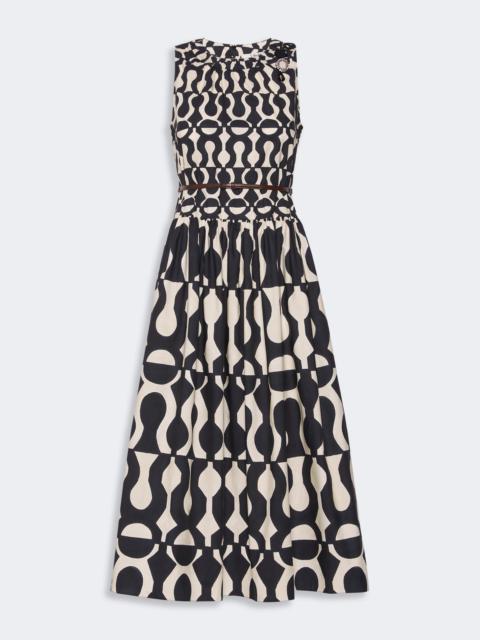 'S Max Mara SALATO Printed cotton poplin dress - BLACK
