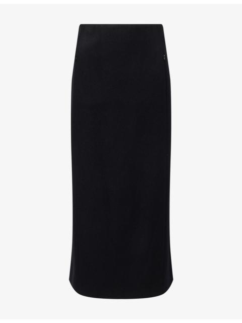 Alaïa Panelled Wool Midi Skirt