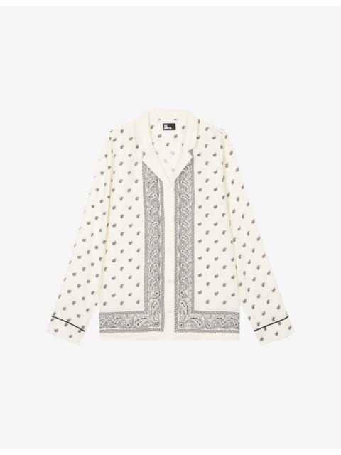 The Kooples Collared Graphic-Print Woven Shirt