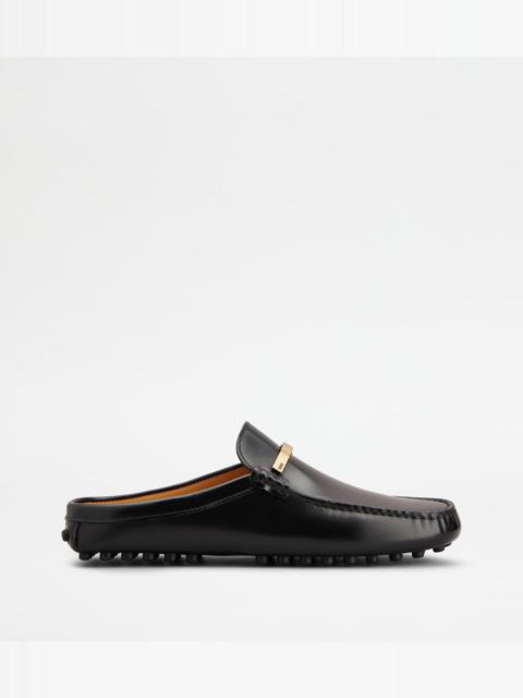 Tod's GOMMINO MULES IN LEATHER - BLACK