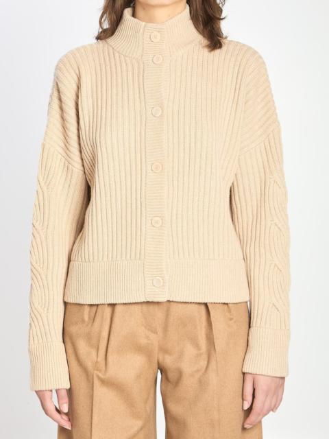 Max Mara Ribbed Cardigan In Wool And Cashmere