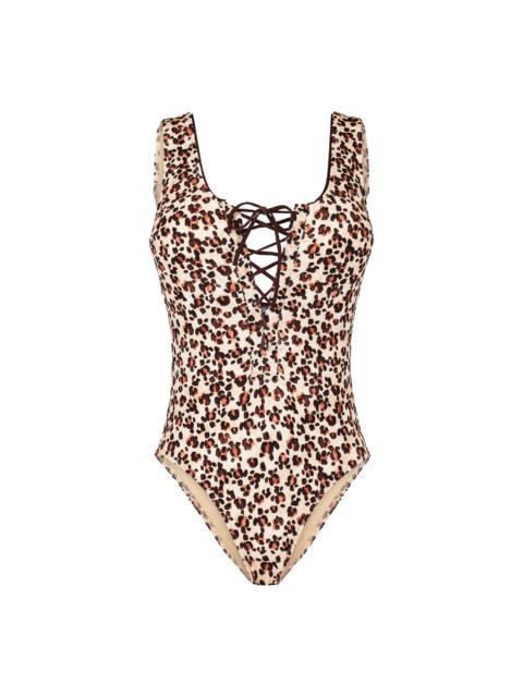 Vilebrequin Women One-piece Swimsuit Turtles Leopard