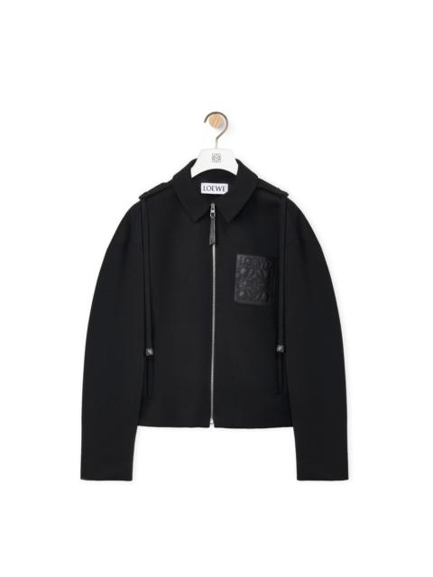 Loewe Hooded Anagram zip parka in wool
