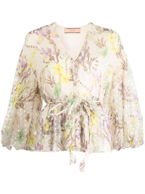 ALEXIS floral-print embroidered shirt