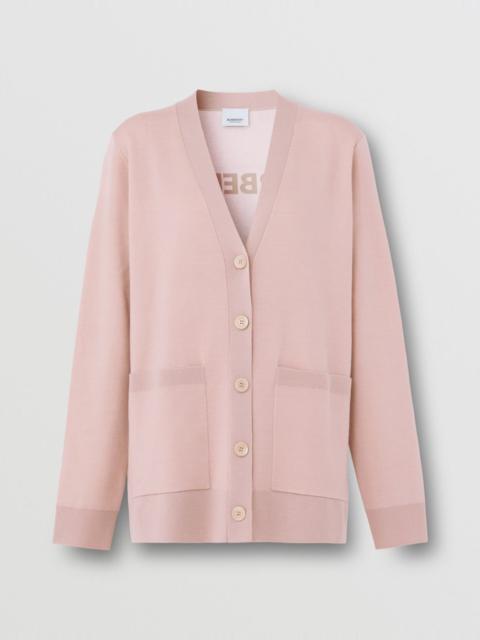 Burberry Horseferry Square Wool Blend Jacquard Cardigan