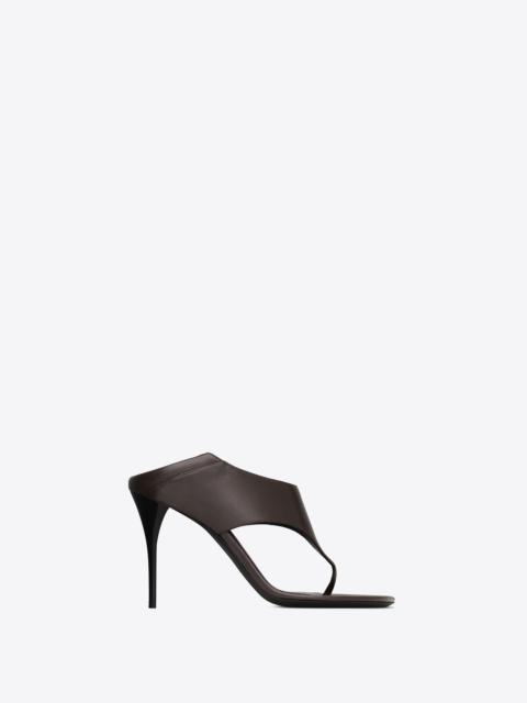 SAINT LAURENT sand sandals in smooth leather