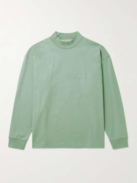 ESSENTIALS Logo-Appliquéd Cotton-Jersey Mock-Neck T-Shirt