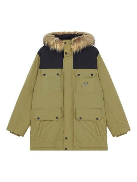 New Balance Warm Hooded Down Jacket 'Olive Green Black' AMJ13329-OV