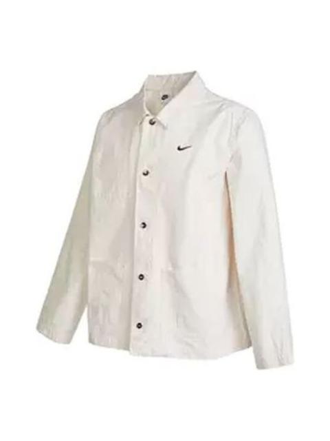 Nike Men's Nike Solid Color Logo Printing Jacket White DQ5185-030