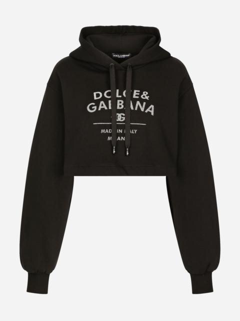Jersey hoodie with Dolce&Gabbana logo lettering
