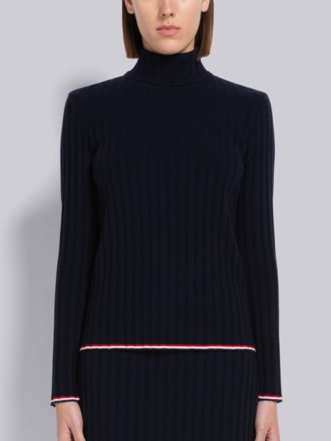 Thom Browne Wide Rib Cashmere Tipping Turtleneck