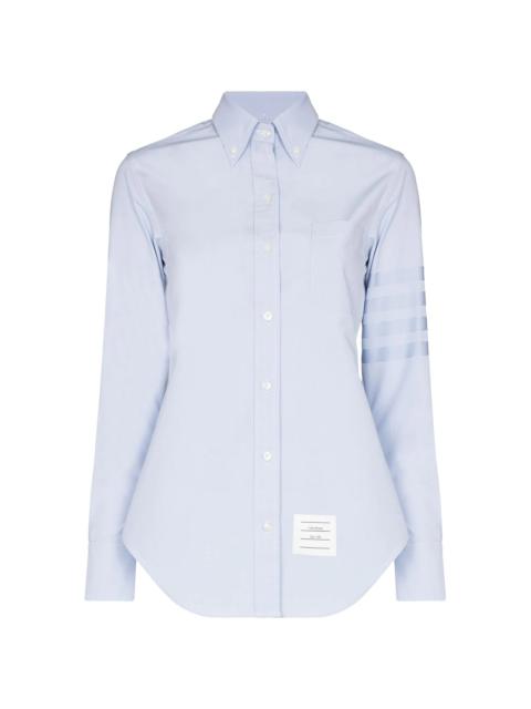 Thom Browne Light Blue Oxford Mesh 4-Bar Classic Round Collar Shirt