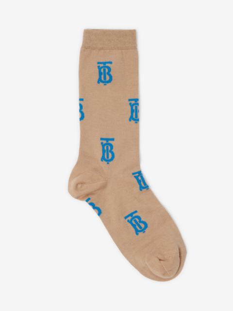 Burberry Monogram Motif Cotton Cashmere Blend Socks