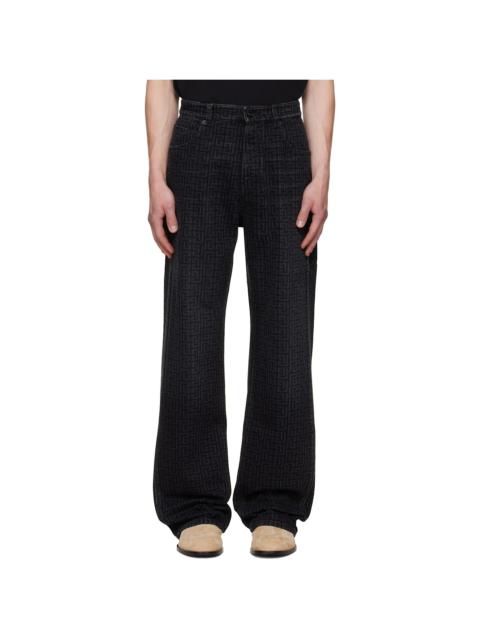 Balmain Black Monogram Loose Jeans