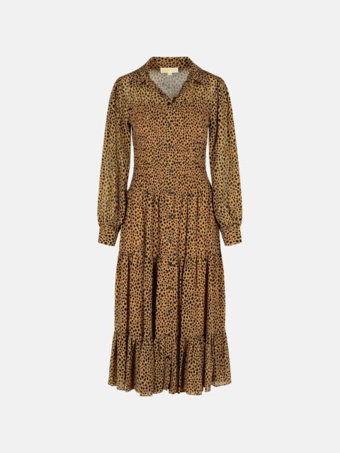 MICHAEL KORS 'LEOPARDATO' BROWN POLYESTER DRESS