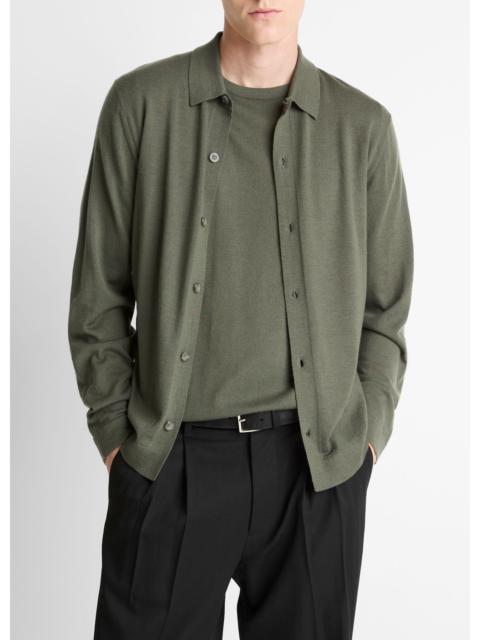 Featherweight Merino Wool-Cashmere Sweater Shirt