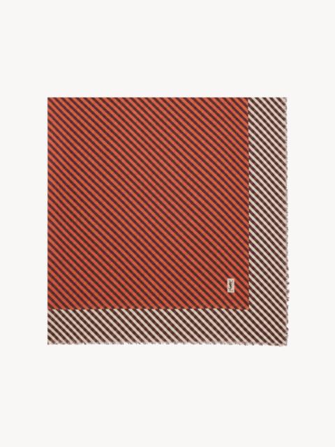 SAINT LAURENT STRIPED STOLE IN CASHMERE AND SILK ETAMINE