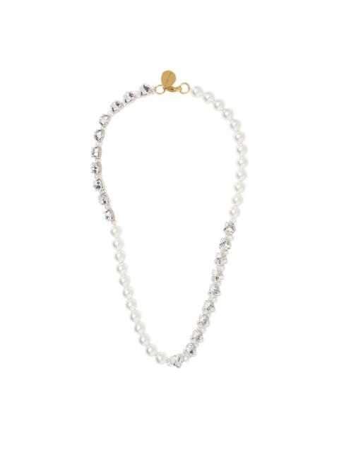 Simone Rocha Quartet Pearl & Crystal Heart Necklace