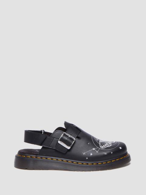 Dr. Martens Jorge II Celestial Moth Embroidered Leather Mules