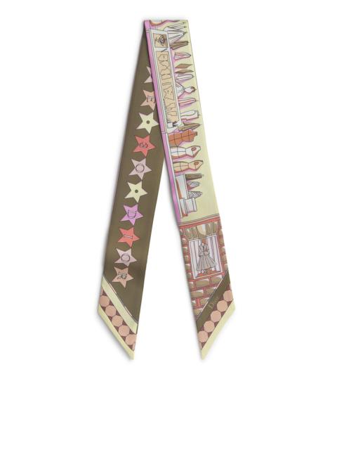 Dior MULTICOLOURED BEIGE SILK TWILL MITZAH SCARF