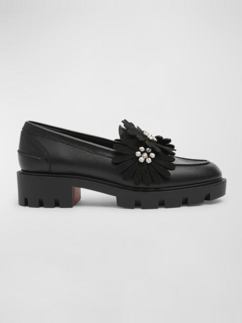 Christian Louboutin Flora Flowers Red Sole Casual Loafers