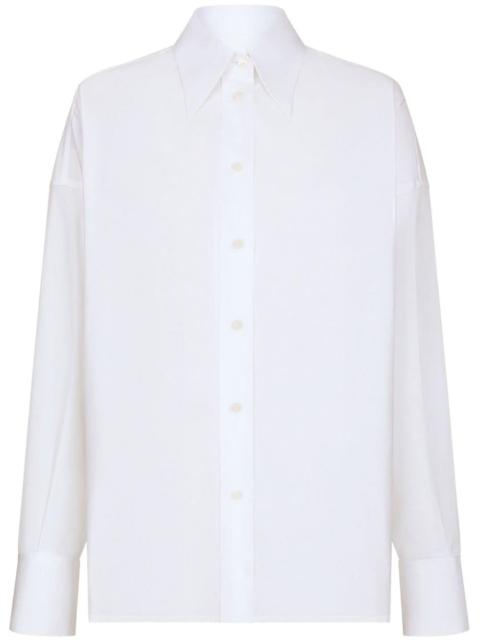 pointed-collar drop-shoulder shirt