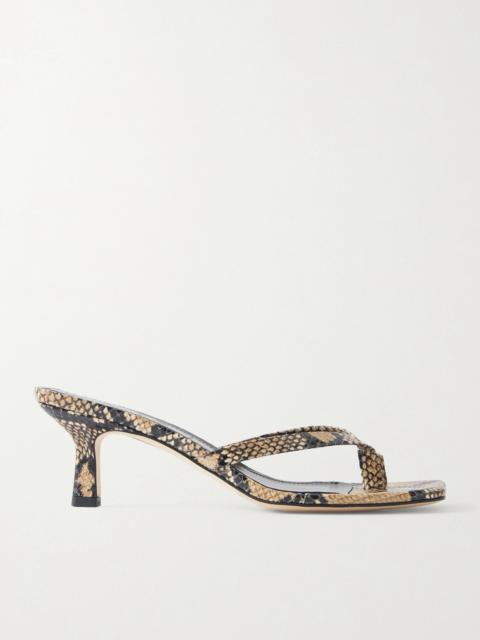 Aeyde Wilma Snake-effect Leather Sandals