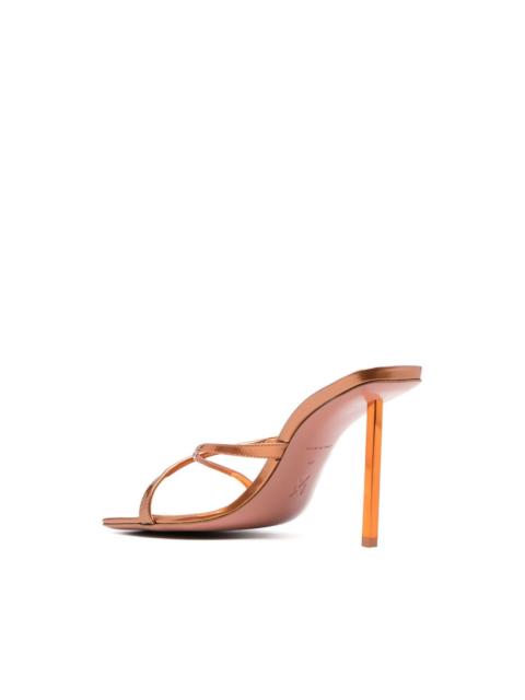 Amina Muaddi Adriana metallic-finish 95mm mules