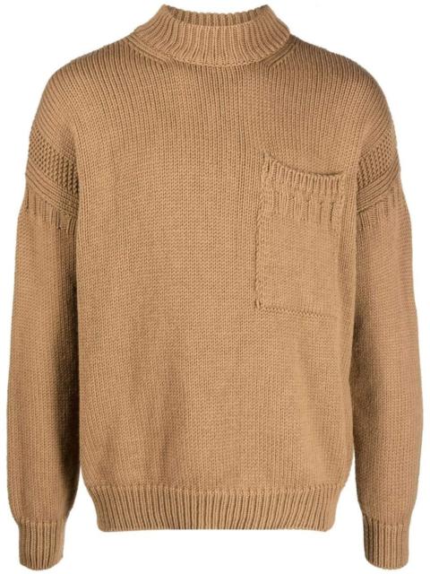 Ten C mock-neck wool jumper