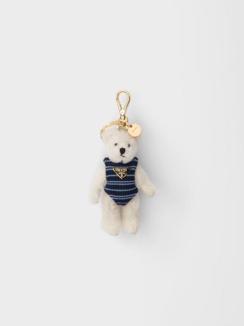 Prada Teddy bear key ring charm with metal ring