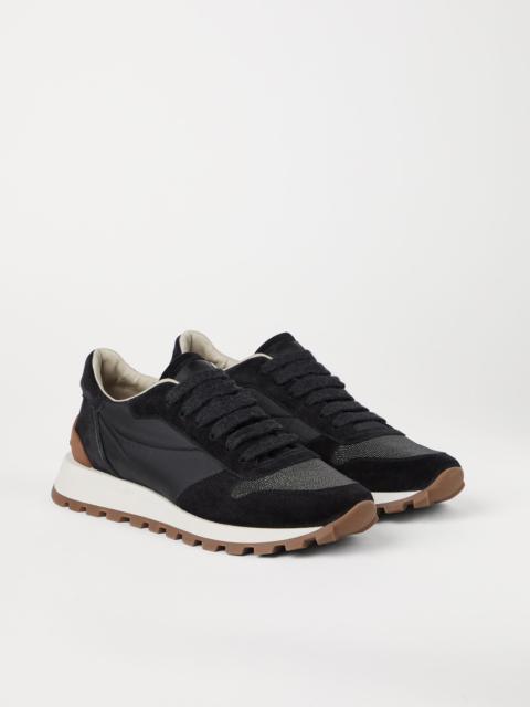 Brunello Cucinelli Suede runners with shiny tab | REVERSIBLE