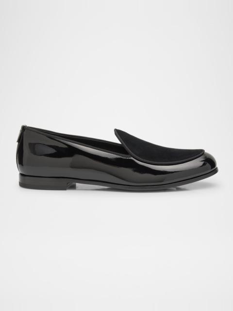 GIORGIO ARMANI Men's Leather and Velvet Loafers