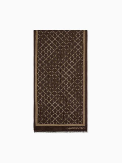 EMPORIO ARMANI STOLE IN VISCOSE AND MODAL WITH A GEOMETRIC PATTERN