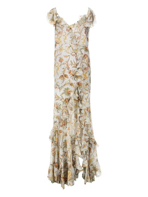 Etro ruffled floral maxi dress
