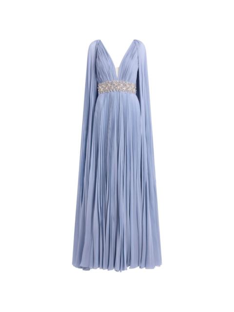 JENNY PACKHAM Fesco embellished-waist pleated maxi dress