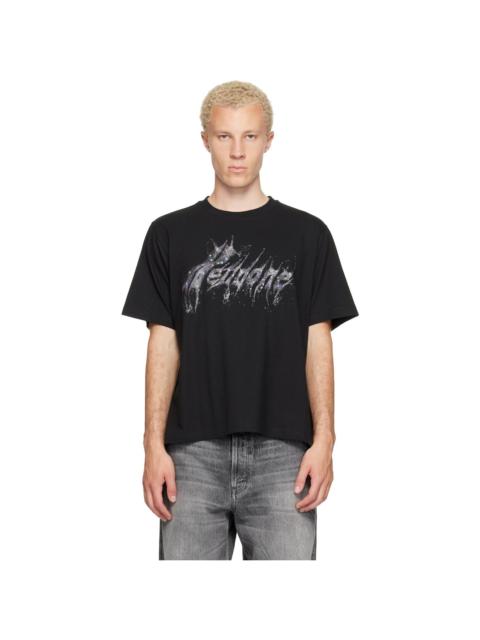 We11done Black Glitter Logo T-shirt