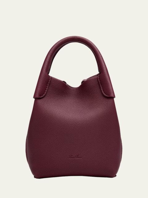Loro Piana Bale Micro Grain Leather Crossbody Bag