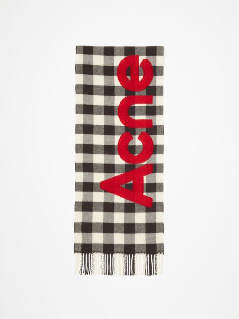 Acne Studios Check logo scarf - Carbon grey/red