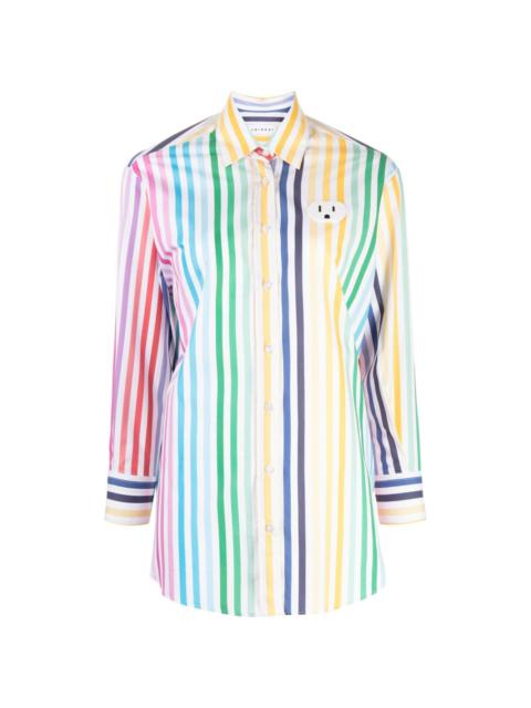 smiley-motif striped shirt