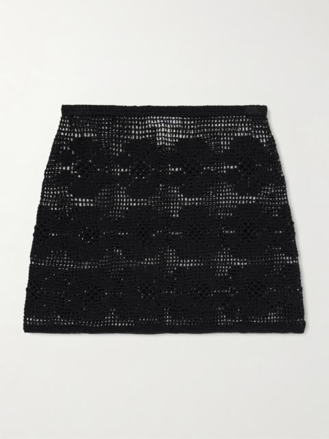 CALLE DEL MAR Daisy Chain Crocheted Mini Skirt
